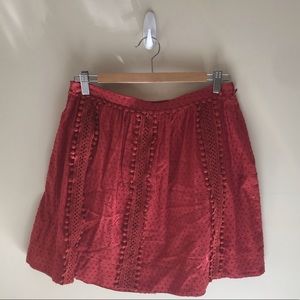 J. Crew Red Summer Skirt
